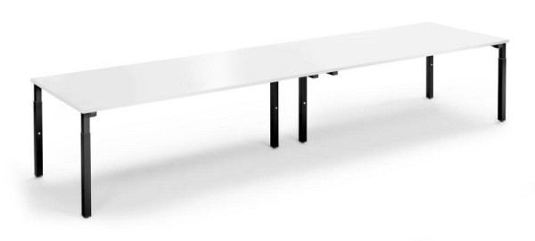 Deskin Konferenztisch System MODUL, Weiß, 4000 x 1000 x 650 mm, Gestell: Schwarz RAL 9005, 348146