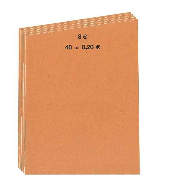 INKiESS Handrollpapier 50 Blatt 0,20 Euro orange, VE: 5 Stück, 90876350201099