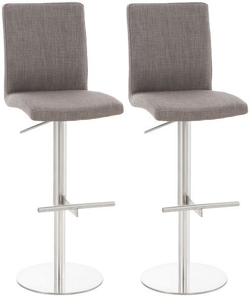 CLP Barhocker Cadiz Stoff edelstahl, grau, VE: 2 Stück, 315323