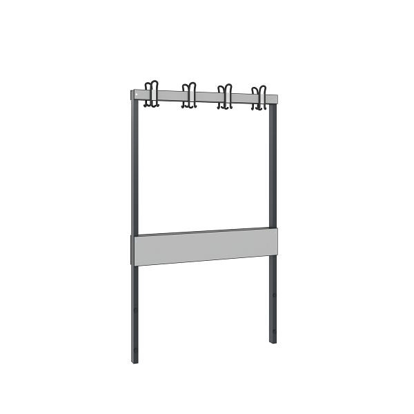 C+P Garderobenbank 2-seitig, Feuchtraum, H1650xB1000 mm, Schwarzgrau/HPL Grau, 8060-712 S10002