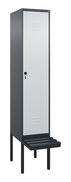 C+P Umkleidespind Classic PLUS, 2120x400x815mm, 7016/7035, Drehriegel, je 2 Doppel-Haken, 0800407-12F S10043