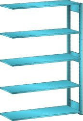 LISTA Anbauregal L1006 (BxTxH) 1300x500x2000mm 160kg, Regalstützenpaar inklusive 3 Tiefenstreben, Farbe: Lichtblau, 50.209.010