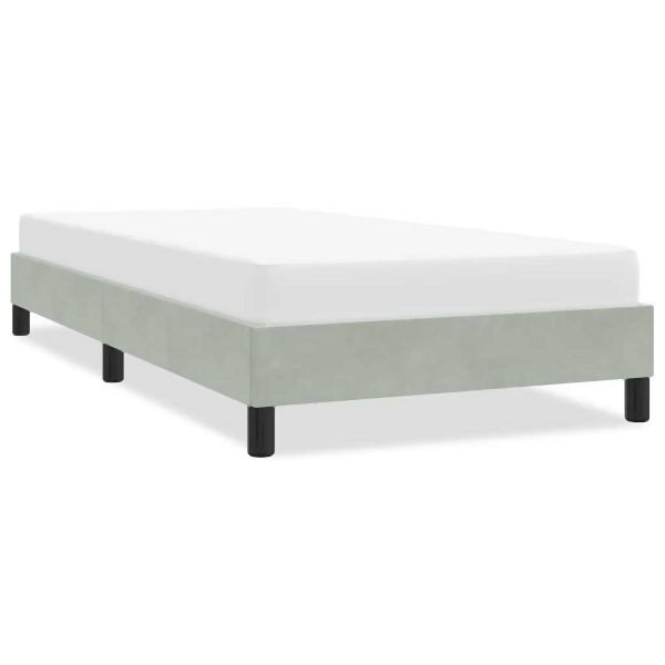 vidaXL Bettgestell ohne Matratze Hellgrau 90x210 cm Samt, 4101337