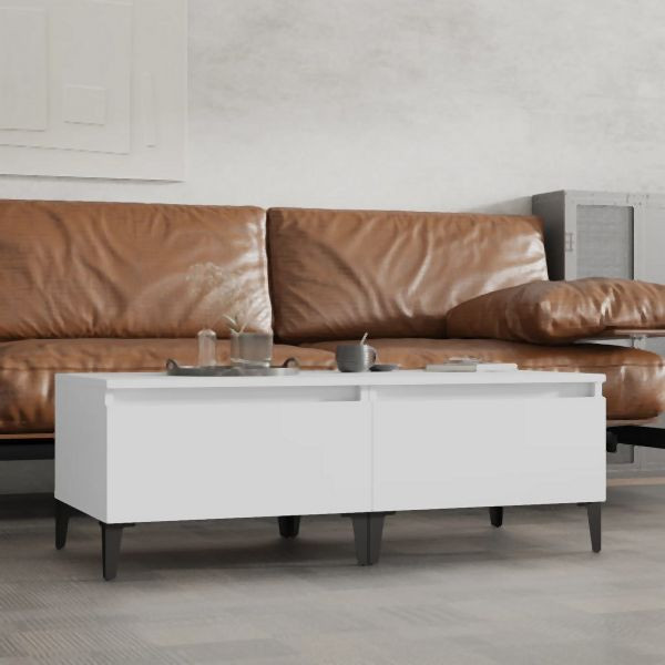 vidaXL Beistelltische 2 Stück Weiß 50x46x35 cm Holzwerkstoff, 819517