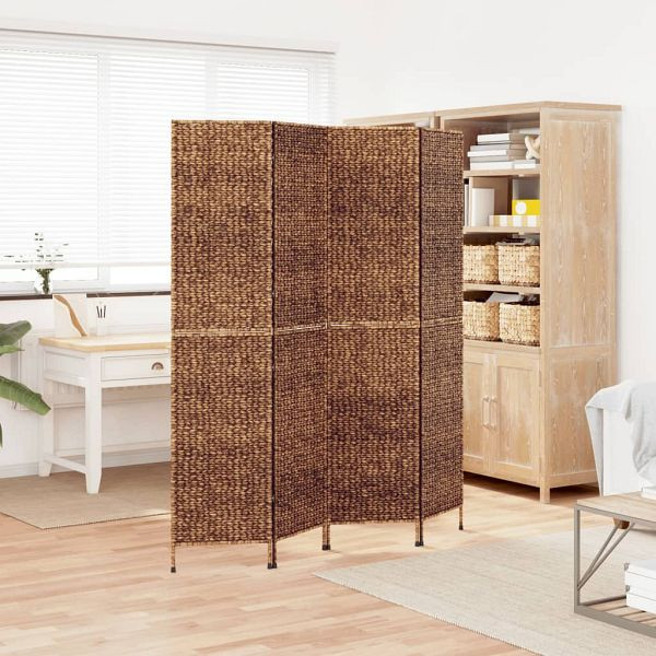 vidaXL Paravent 4-teilig Braun 163x180 cm Wasserhyazinthe, 355195