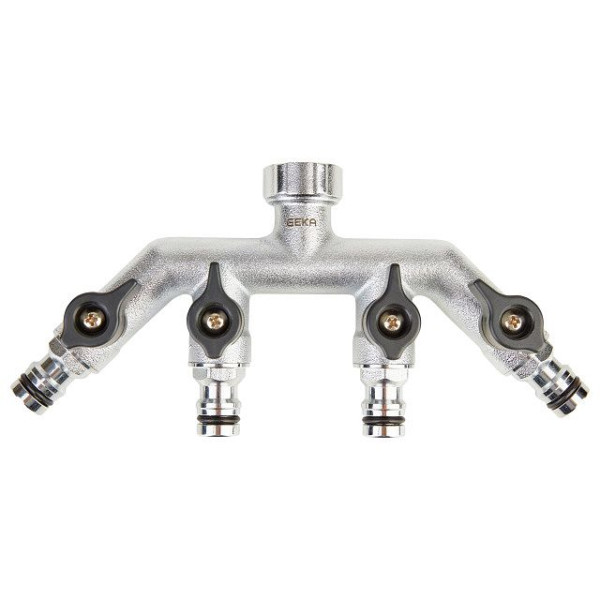 GEKA plus Vierwegeventil Stecksystem IG G3/4 Messing Chrom Karte, VE: 5 Stück, 46.0433.8