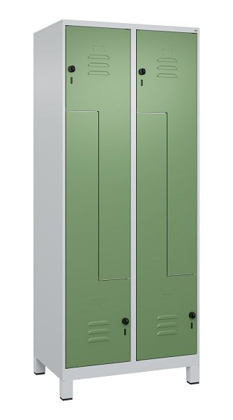 C+P Z-Spind Classic PLUS, C Z-Spind, Classic PLUS, Füße, 4 Abteile, 1950x800x500mm, 7035/6011, Drehriegel, 080013-224 S10006