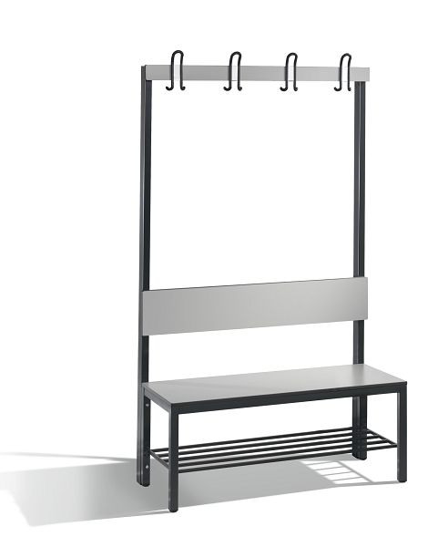 C+P Garderobenbank mit Rückenlehne, Basic Plus, H1650xB1000xT407mm, 8060-110 S10001