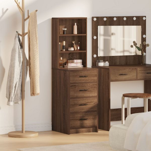 vidaXL Highboard Braun Eiche 40x41x135 cm Ingenieurholz, 865052