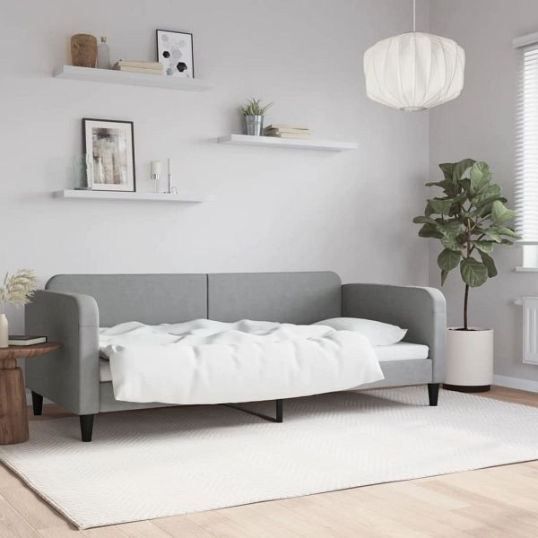 vidaXL Tagesbett Hellgrau 90x200 cm Stoff, 354033, 8720845953287