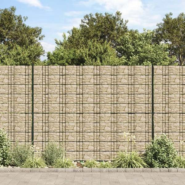 vidaXL Sichtschutzstreifen 4 Stück Steinoptik Grau 35x0,19 m PVC, 3294936