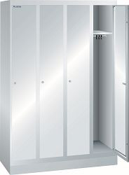 LISTA Garderobenschrank (BxTxH) 1200x500x1800mm 4 Abteile, gelochte Tür, Farbe: Lichtgrau, Zylinderschloss, 94.558.020