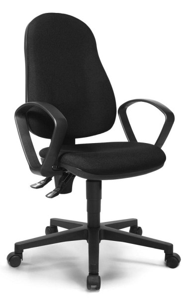 Deskin Bürostuhl COMFORT P mit Armlehnen, Schwarz, 800 x 600 x 330 mm, Gestell: Polyamid schwarz, 333325