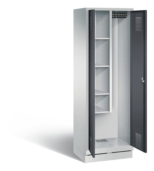 C+P Putzmittel-Spind Evolo, H1800xB610xT500mm, Farbe: Lichtgrau / Schwarzgrau, 48120-00 S10107