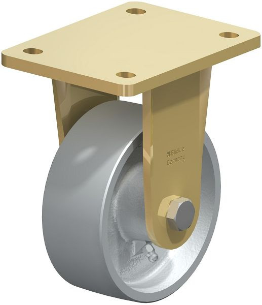 Blickle BS-G 127G Stahlgeschweißte Schwerlast-Bockrolle, Guss, Grau, 636936