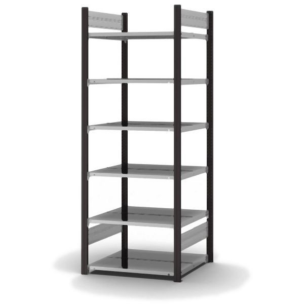 hofe Grundregal, zerlegt, 6 Böden 2000 x 600 x 750 mm, verzinkt Stützprofile - anthrazitgrau/RAL 7016, HAG20607DA