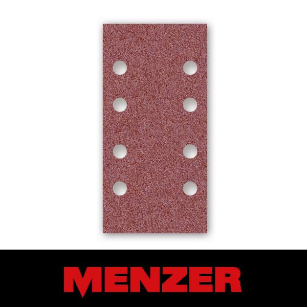 Menzer Klett-Schleifbogen, 93 x 186 mm, 8 Loch, Korn 240, Normalkorund, VE: 50, 252091240