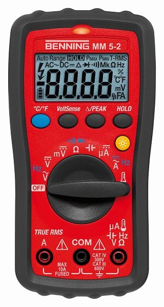 Benning MM 5-2, TRUE RMS-Digital-Multimeter bis 600V 10A AC/DC, 044071