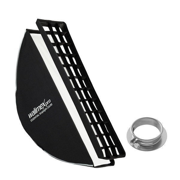 Walimex pro Essential Striplight Softbox 22x90cm + Softboxadapter für Profoto (Außendurchmesser: 15,2 cm), um 360° drehbar, 1023472