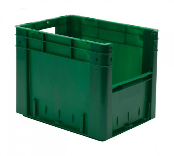 LA-KA-PE VTK 400/320-4, grün, Euro-Schwerlast-Behälter, mit Eingrifföffnung, 37432 02 43