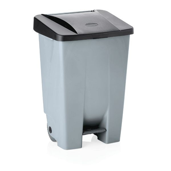 WAS Tretabfallbehälter mit schwarzem Deckel, 80 Liter, Polyethylen, 1144804