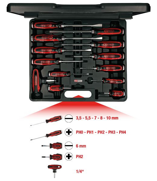 KS Tools ERGOTORQUE®max Schlagkappen-Schraubendreher-Satz, 13-teilig, 151.1150
