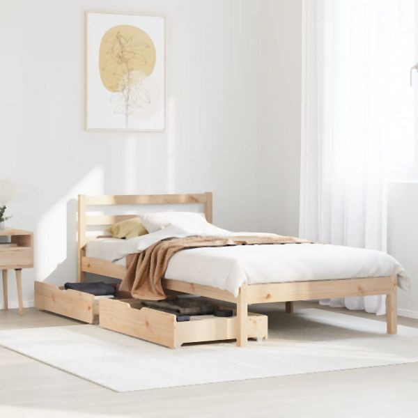 vidaXL Massivholzbett ohne Matratze 75x190 cm Kiefernholz, 3301524