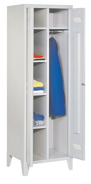 Pavoy Kleider-Wäscheschrank mit Füßen 1850/500/600, 2 Abteile, Zylinderschloss, gemeinsam verschließbar, 20208-213-031-910905