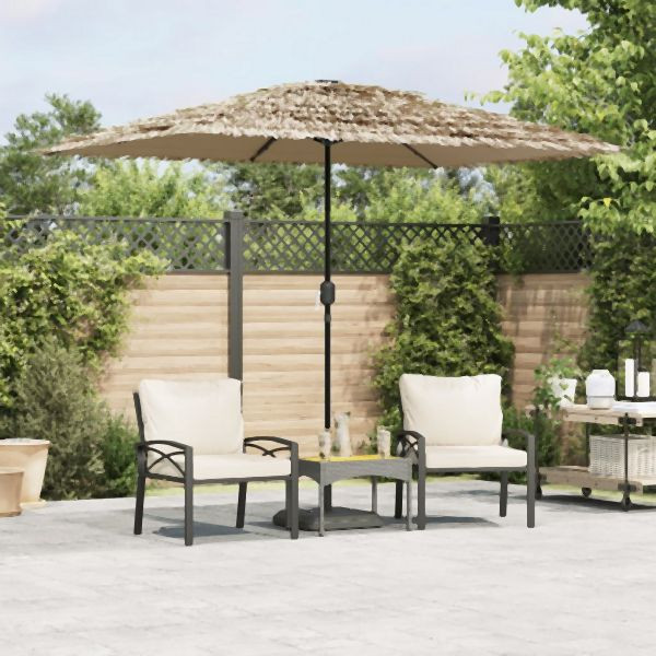 vidaXL Sonnenschirm mit LED und Stahlmast Braun 248x248x248 cm, 4005117
