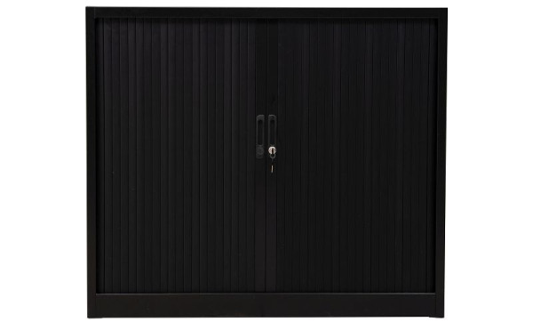 Gürkan Rollladenschrank, 46 x 120 x 105 cm, Schwarz, Fachboden Stück 2, SDC.1012, 100212