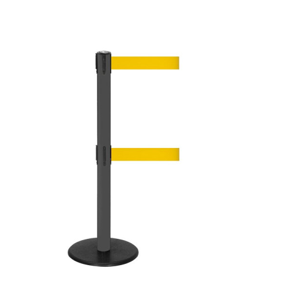 Stein HGS Personenleitsystem -P-Line Duo-, anthrazit, signalgelb, mit magnetischem Gurtendstück, Gurtlänge: 2 x 4 m, 36403-1304