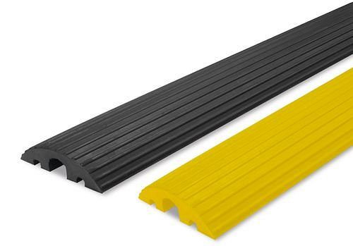DENIOS Kabelbrücke klein, aus Recycling-Gummi, mit 3 Kabelkanälen, schwarz, 248345