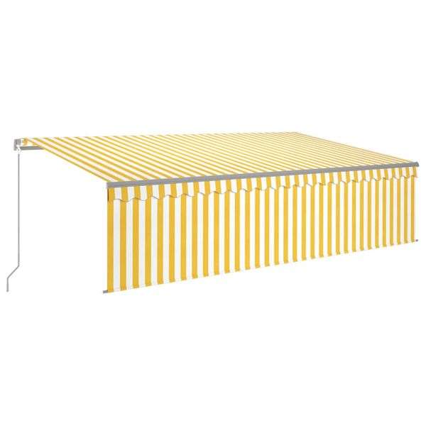 vidaXL Markise Manuell Einziehbar mit Rollo & LED 5x3 m Gelb & Wei 3069463  gnstig versandkostenfrei online kaufen: groe Auswahl gnstige Preise |  PROFISHOP.de