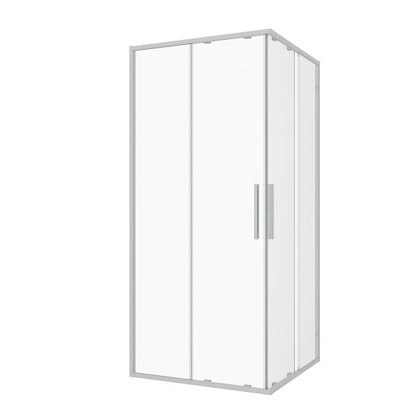 Sanotechnik Eck-Duschkabine (Halb) chrome 120x200 cm 6mm ESG Easy-Clean, SLE120