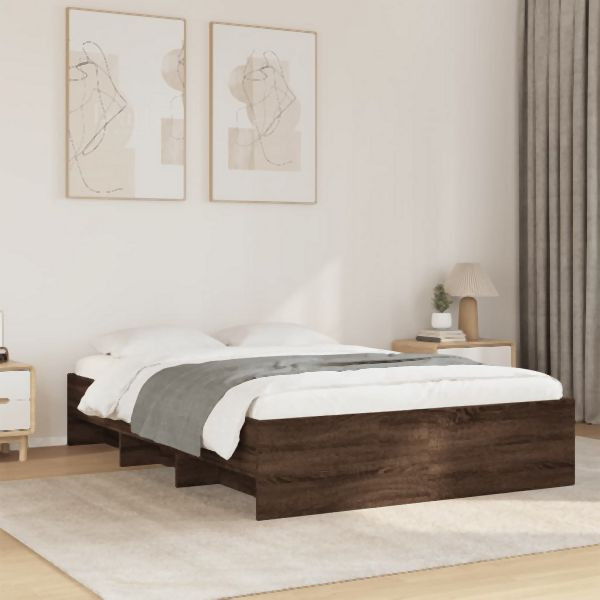 vidaXL Bettgestell ohne Matratze Braun Eiche 140x190 cm Holzwerkstoff, 3295687