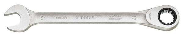 GEDORE Maulschlüssel mit Ringratsche, flache Ausführung 24 mm, 2297205