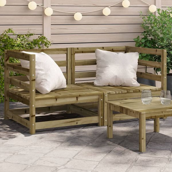 vidaXL Garten-Ecksofas 2 Stück 70x70x67 cm Kiefernholz Imprägniert, 837913