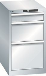LISTA Schubladenschrank 18x27E (BxTxH) 411x572x700mm AUTO Lock, Lichtgrau, 3 Schubladen, Fronthöhen: 100 - 300 mm, 78.418.020.A
