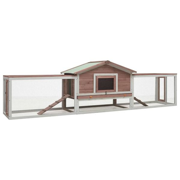 vidaXL Kaninchenstall Mokka 310x70x87 cm Kiefer & Tanne Massivholz, 170859