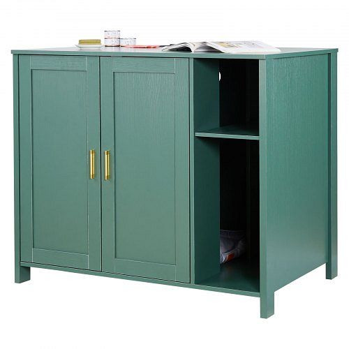 VEVOR Katzenschrank 1050x680x885 mm, mit Steckdose, Schublade, Trennwand, für selbstreinigende/intelligente Katzentoiletten, ZDQJMSPWQBSZMA9WA001V2