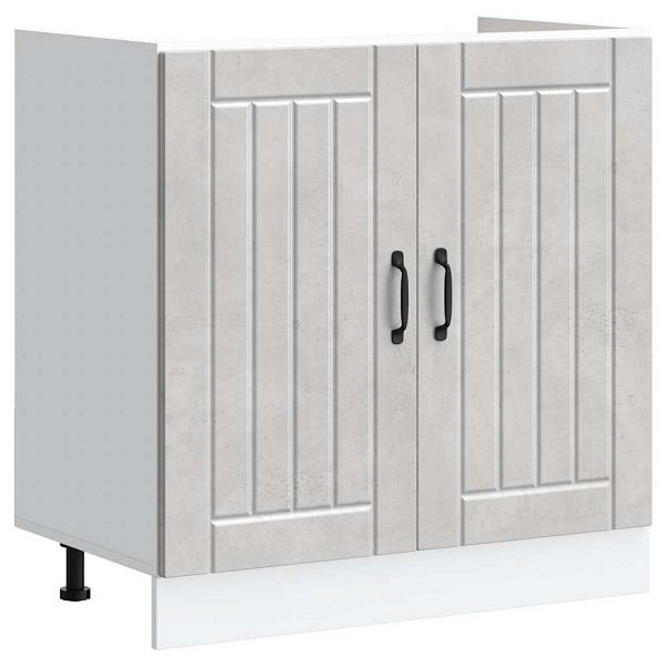 vidaXL Spülenunterschrank Lucca Betongrau Holzwerkstoff, 853691