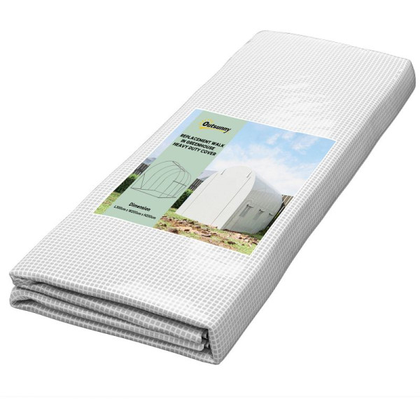 Outsunny Ersatz-Gewächshausabdeckung, wetterbeständig, 300 x 200 x 200 cm, 845-382V03WT