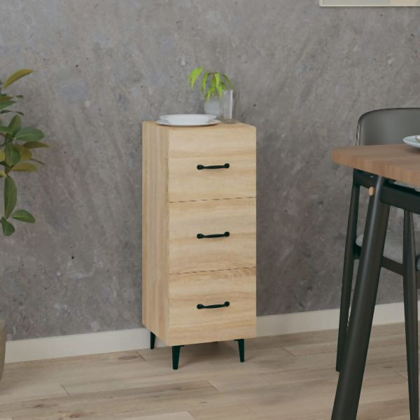 vidaXL Sideboard Sonoma-Eiche 34,5x34x90 cm Holzwerkstoff, 812351