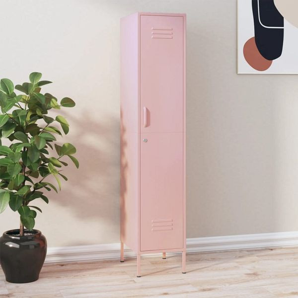 vidaXL Schließfachschrank Rosa 35x46x180 cm Stahl, 336256