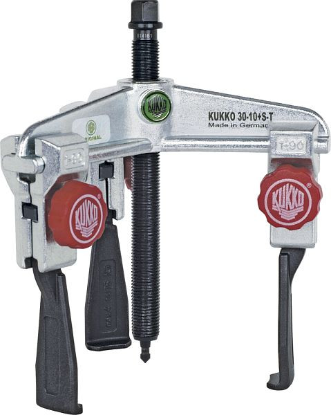 KUKKO 3-armiger Universal Abzieher mit extrem schmalen, schnellverstellbaren Haken, Spannweite außen: 130 mm, 30-10+S-T