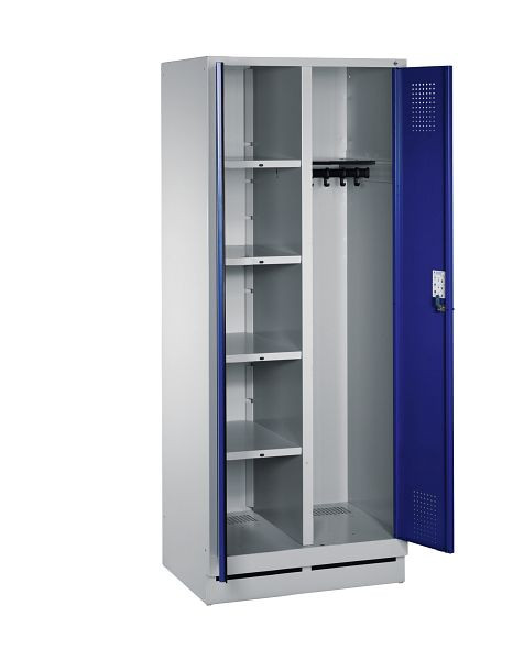 C+P Putzmittel-Spind Evolo, H1800xB810xT500mm, Farbe: Lichtgrau / Enzianblau, 48160-22 S10104