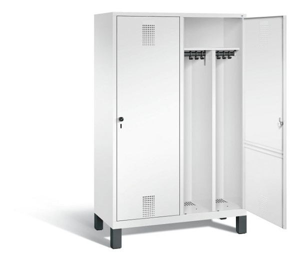 C+P Schwarz-Weiss-Spind Evolo, H1850xB1190xT500mm, Farbe: Verkehrsweiß, 48210-40 S10072