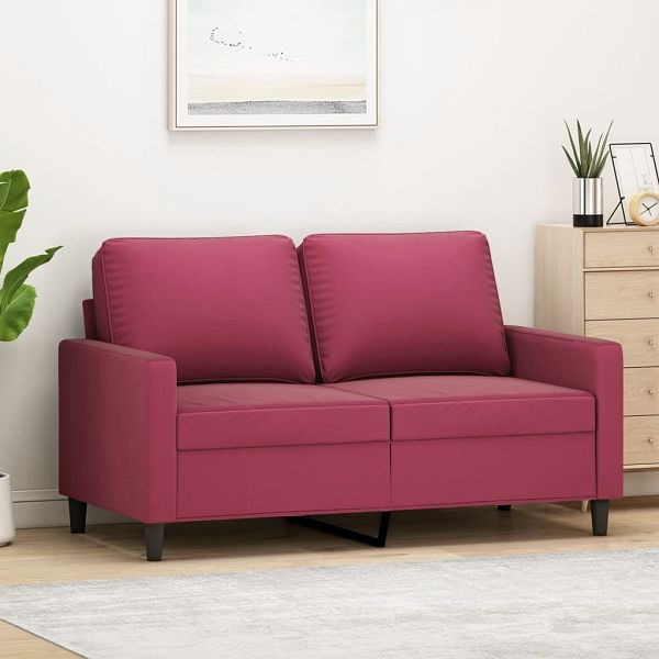 vidaXL 2-Sitzer-Sofa Weinrot 120 cm Samt, 359193, 8721012139190