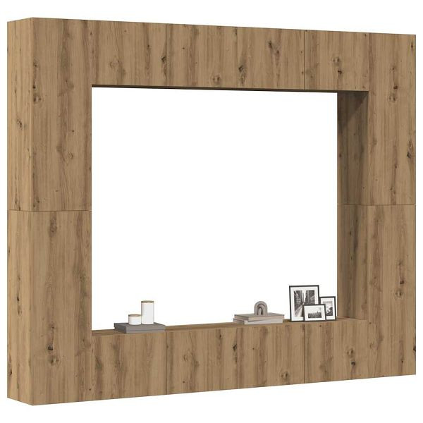 vidaXL 8-tlg. TV-Schrank-Set Wandmontage Artisan-Eiche Holzwerkstoff, 3328954