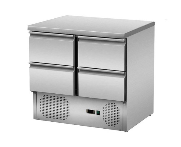 Skyrainbow Kühltisch mit 4 Schubladen, Unterbaukühlung, 90x70 cm, THS901-4D